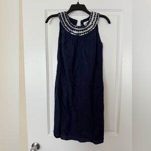 Vineyard vines navy dress beaded collar